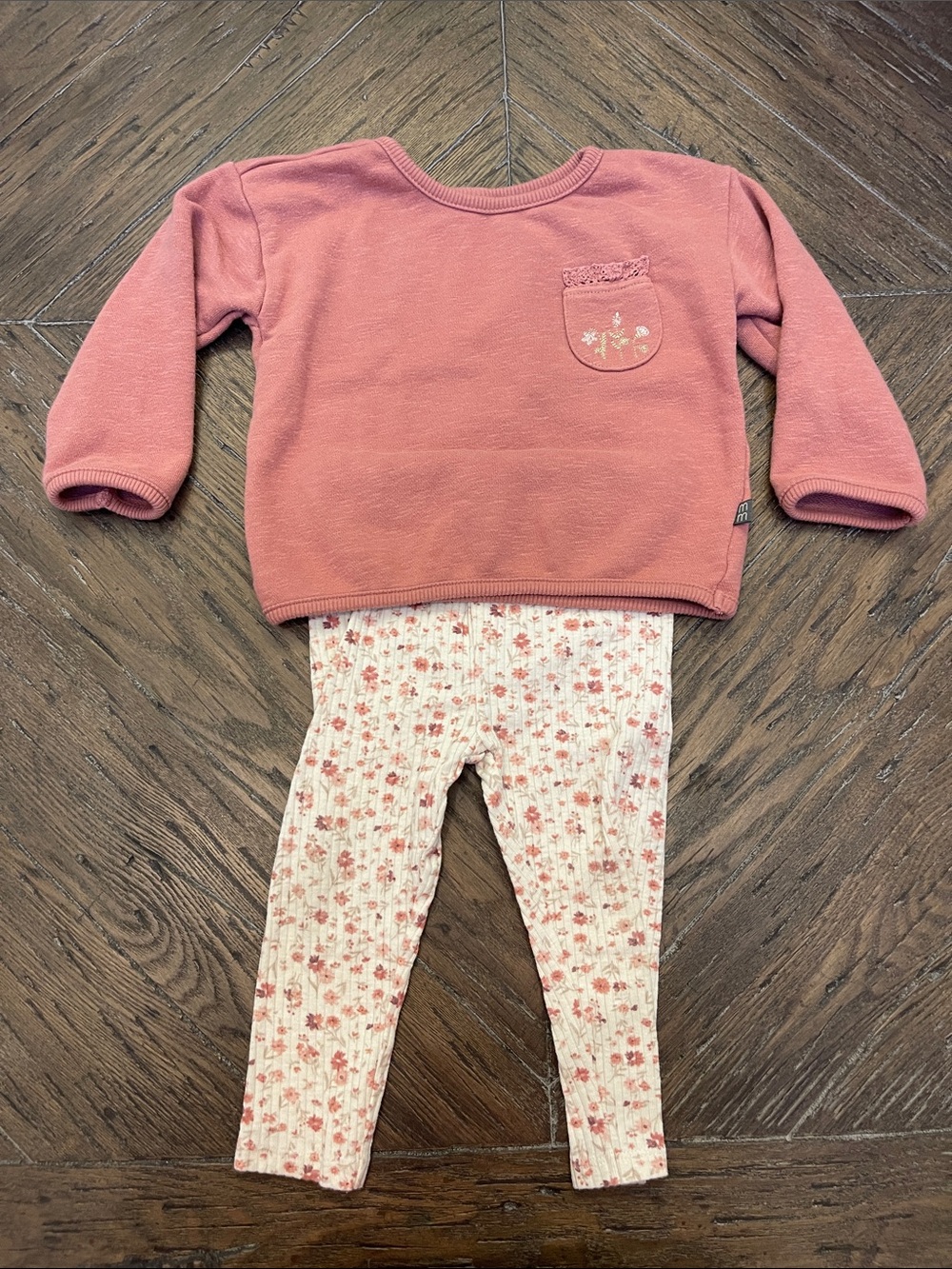 Modern Moments Rose Pink Floral Legging Set 12M